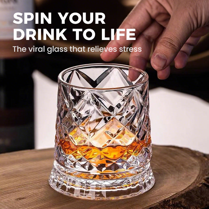 Unikt roterende drikkeglas | ✨ Visuelt spektakulært | 🎁 Perfekt gave til whiskyelskere 🥃