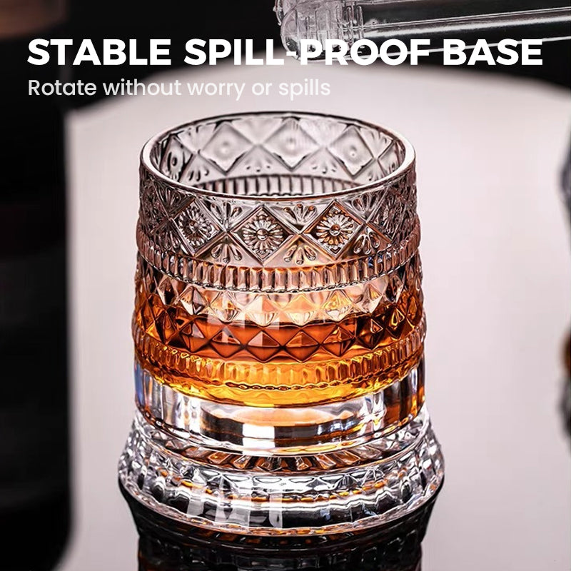 Unikt roterende drikkeglas | ✨ Visuelt spektakulært | 🎁 Perfekt gave til whiskyelskere 🥃