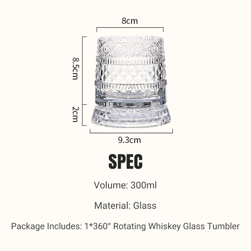 Unikt roterende drikkeglas | ✨ Visuelt spektakulært | 🎁 Perfekt gave til whiskyelskere 🥃