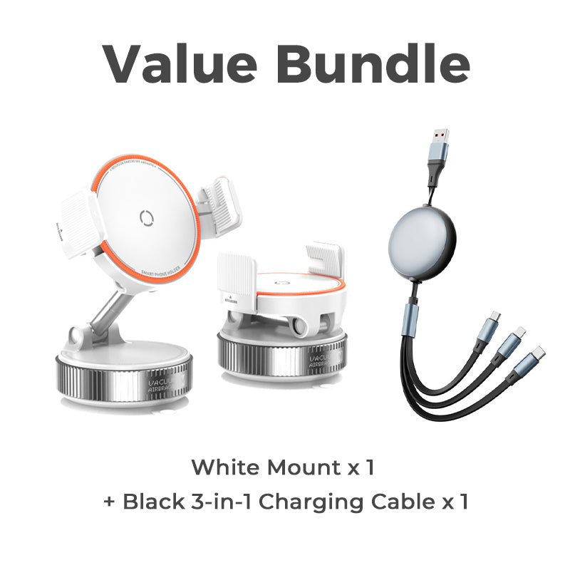 📢 50% RABAT NU! Magnetisk bilholder med vakuumsugekop – N55 & 1080° rotation