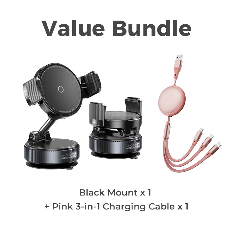 📢 50% RABAT NU! Magnetisk bilholder med vakuumsugekop – N55 & 1080° rotation