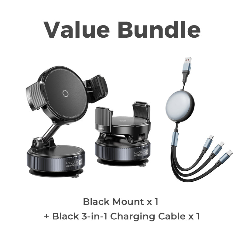📢 50% RABAT NU! Magnetisk bilholder med vakuumsugekop – N55 & 1080° rotation
