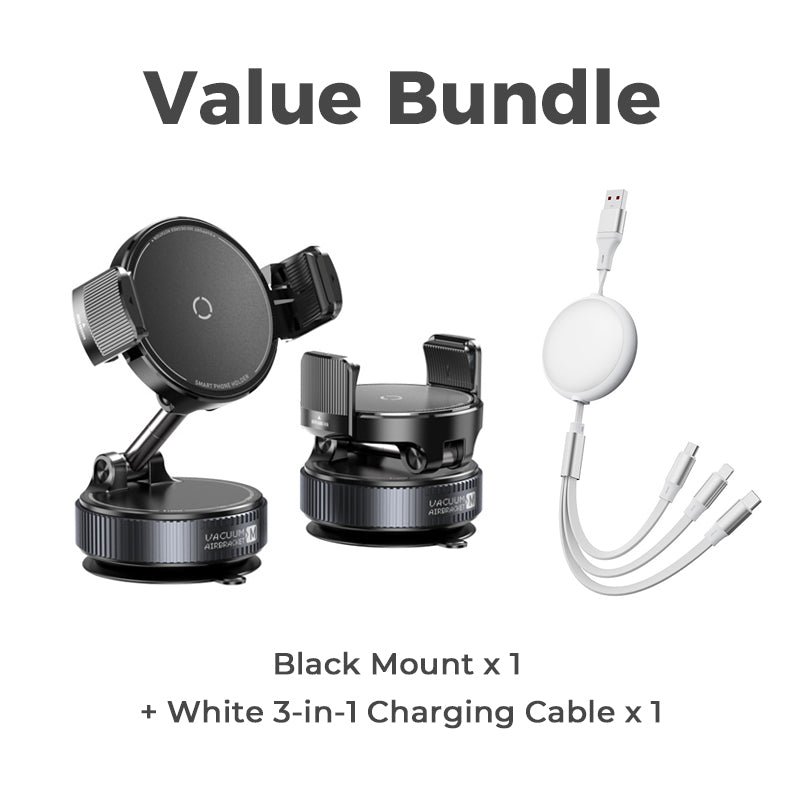 📢 50% RABAT NU! Magnetisk bilholder med vakuumsugekop – N55 & 1080° rotation