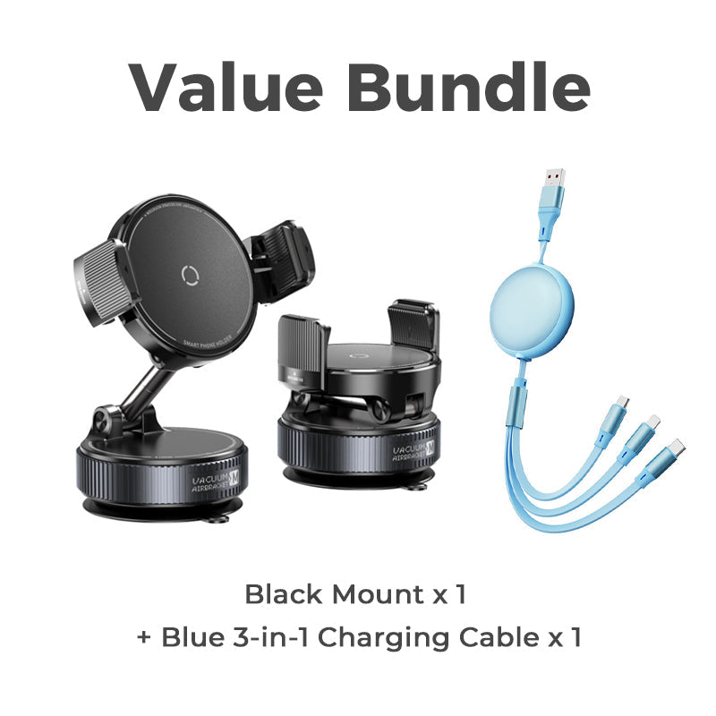 📢 50% RABAT NU! Magnetisk bilholder med vakuumsugekop – N55 & 1080° rotation