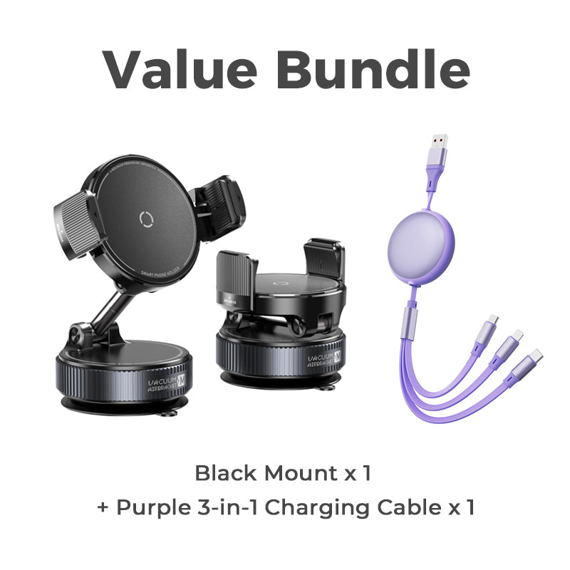 📢 50% RABAT NU! Magnetisk bilholder med vakuumsugekop – N55 & 1080° rotation