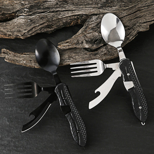 🍴 55% RABAT NU! 🏕️ 4-i-1 sammenklappeligt bestiksæt i rustfrit stål – perfekt til camping, vandring og rejser 🎒