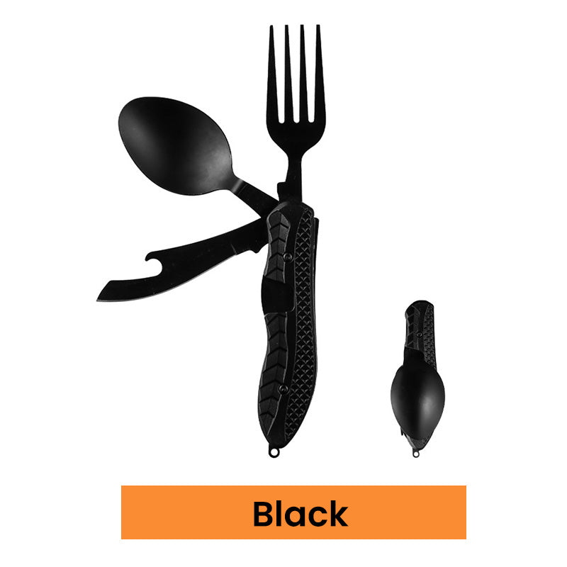 🍴 55% RABAT NU! 🏕️ 4-i-1 sammenklappeligt bestiksæt i rustfrit stål – perfekt til camping, vandring og rejser 🎒