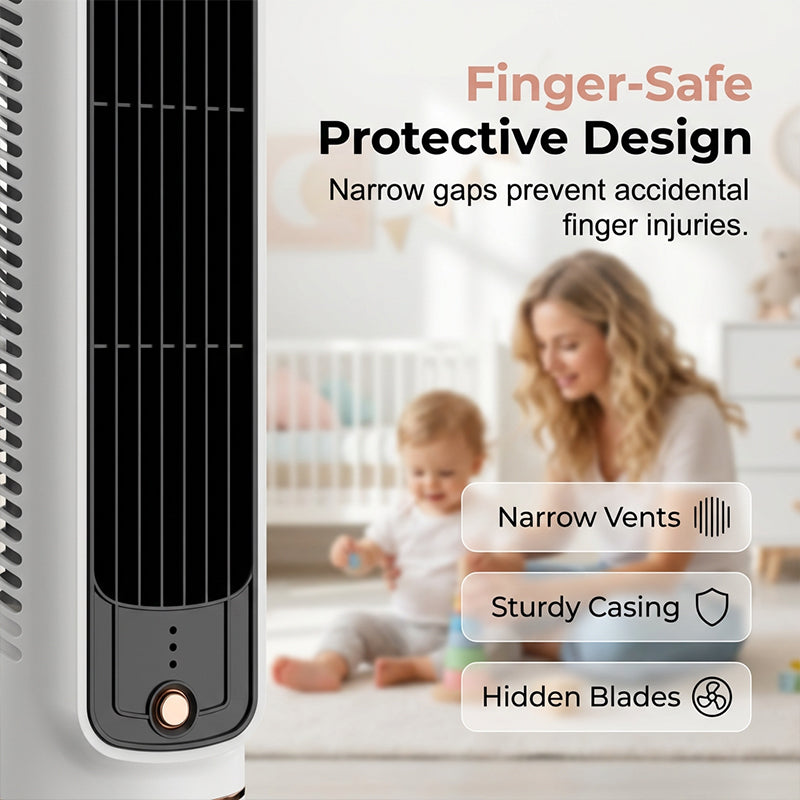 Bærbar USB-tårnventilator med 3 hastigheder