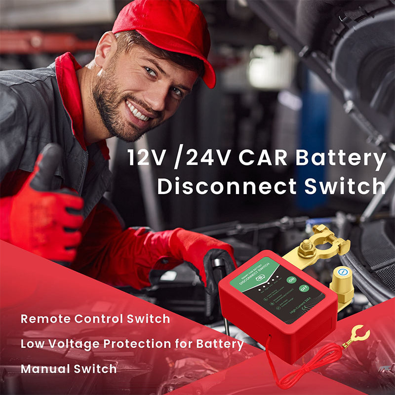 12V/24V Batteriafbryder med Fjernbetjening til Bil