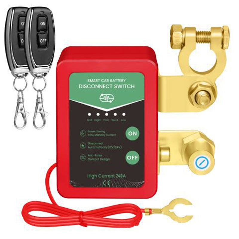 12V/24V Batteriafbryder med Fjernbetjening til Bil