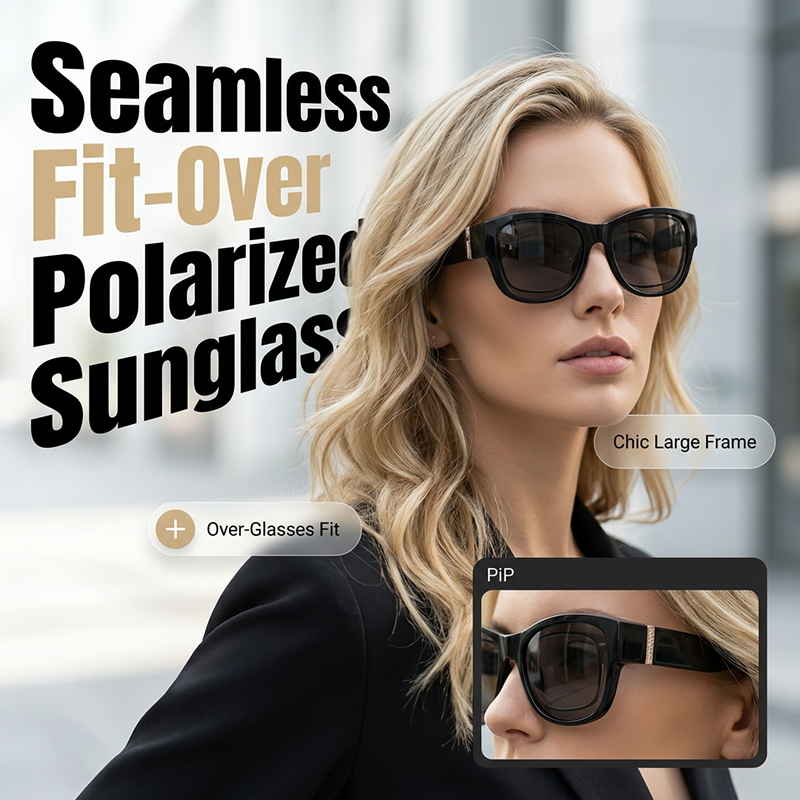 🕶️👓 Til brillebrugere: Disse oversized solbriller passer over dine egne briller og giver dig et filmstjernelook – ingen dyre clip-ons og ingen generende linser!