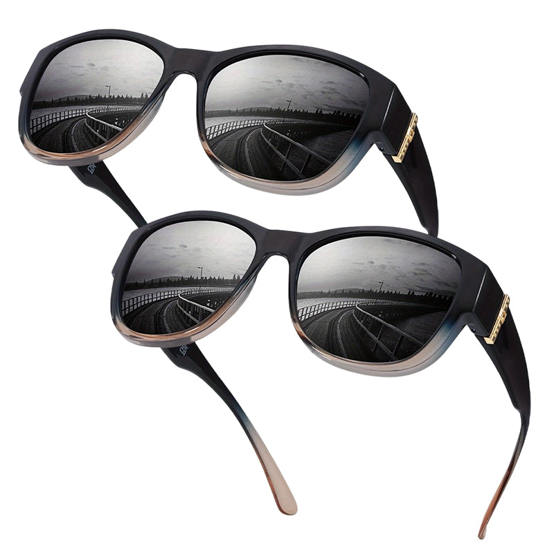 🕶️👓 Til brillebrugere: Disse oversized solbriller passer over dine egne briller og giver dig et filmstjernelook – ingen dyre clip-ons og ingen generende linser!