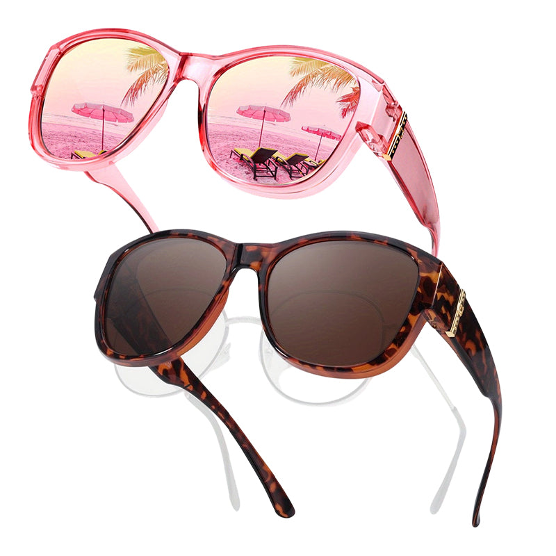 🕶️👓 Til brillebrugere: Disse oversized solbriller passer over dine egne briller og giver dig et filmstjernelook – ingen dyre clip-ons og ingen generende linser!