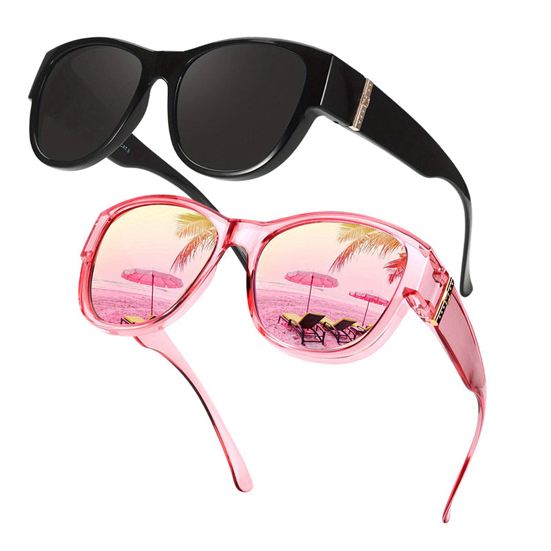 🕶️👓 Til brillebrugere: Disse oversized solbriller passer over dine egne briller og giver dig et filmstjernelook – ingen dyre clip-ons og ingen generende linser!