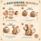 🧵🐭 Vintage patchwork-mus DIY-sæt – Alt inkluderet & perfekt til begyndere!