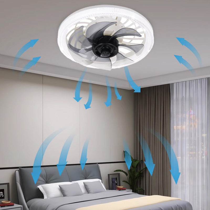 2-i-1 støjsvag justerbar ventilatorlampe med fjernbetjening til soveværelset