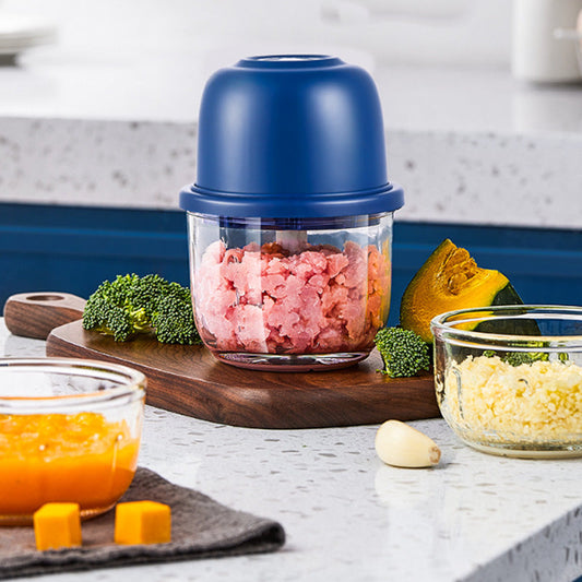 Trådløs multifunktionel mini elektrisk foodprocessor, trådløs bærbar køkkenhakker til hakket kød, hvidløg og babypuré, køkkenhjælper til fastfoodforberedelse