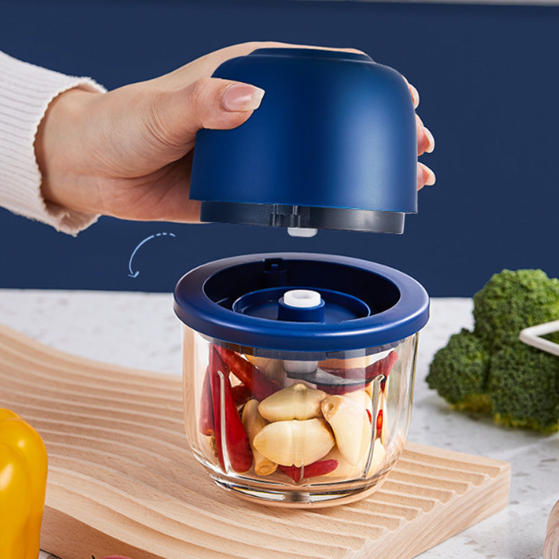 Trådløs multifunktionel mini elektrisk foodprocessor, trådløs bærbar køkkenhakker til hakket kød, hvidløg og babypuré, køkkenhjælper til fastfoodforberedelse