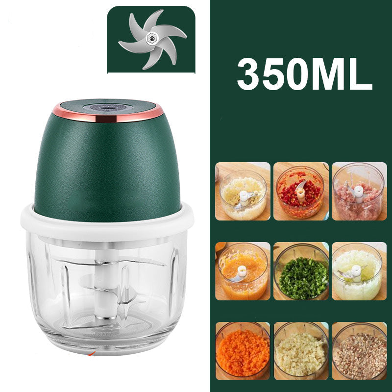 Trådløs multifunktionel mini elektrisk foodprocessor, trådløs bærbar køkkenhakker til hakket kød, hvidløg og babypuré, køkkenhjælper til fastfoodforberedelse