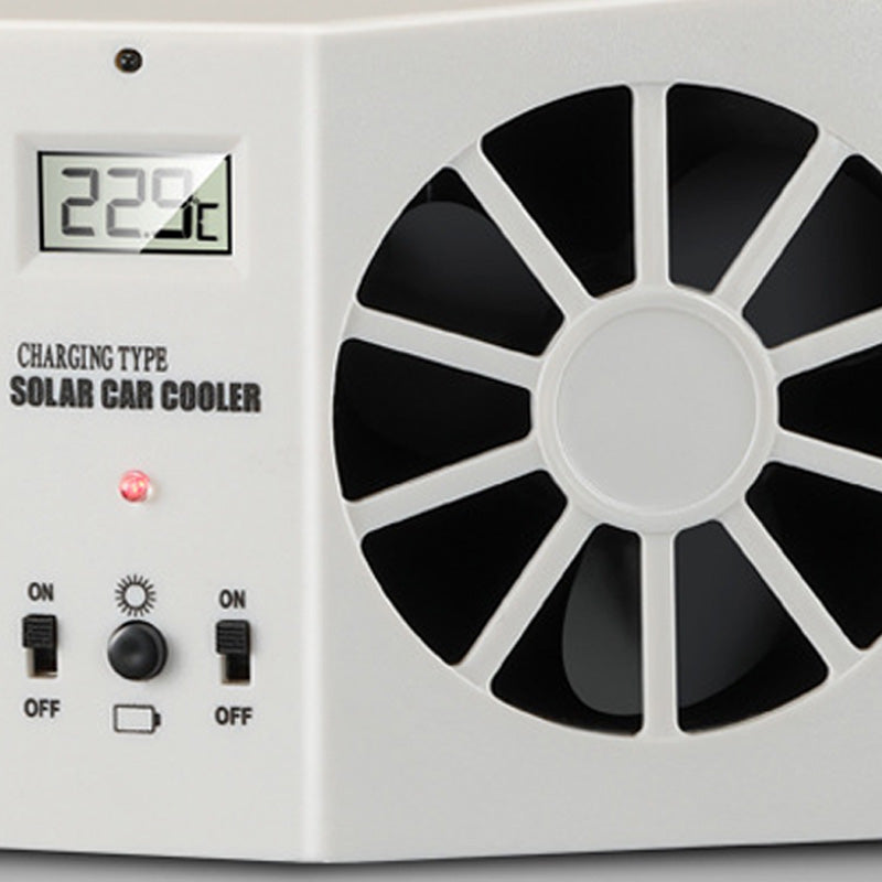 🔥 50% rabat! Solcelledrevet bilventilator – vinduesmontering, genopladelig, holder bilen kølig