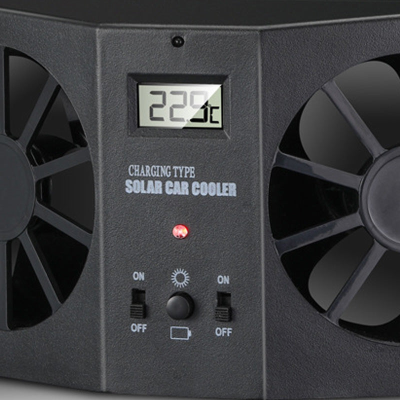 🔥 50% rabat! Solcelledrevet bilventilator – vinduesmontering, genopladelig, holder bilen kølig