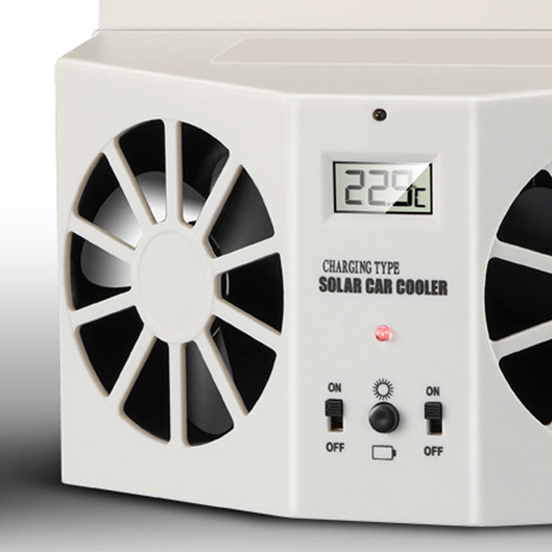 🔥 50% rabat! Solcelledrevet bilventilator – vinduesmontering, genopladelig, holder bilen kølig