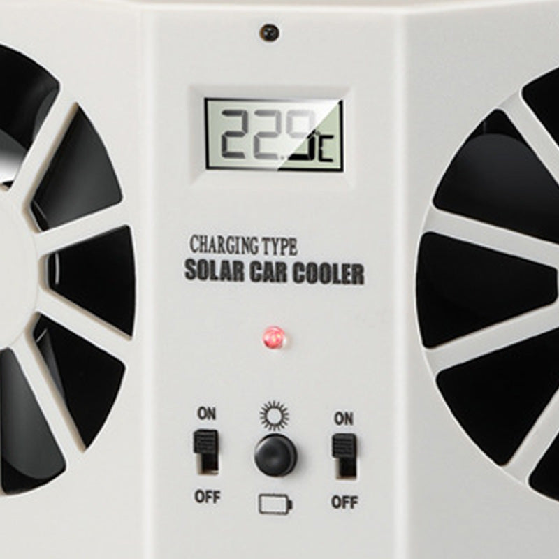 🔥 50% rabat! Solcelledrevet bilventilator – vinduesmontering, genopladelig, holder bilen kølig