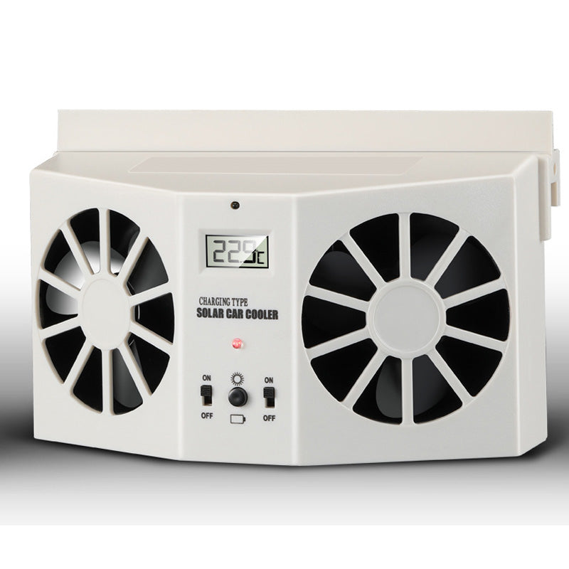 🔥 50% rabat! Solcelledrevet bilventilator – vinduesmontering, genopladelig, holder bilen kølig