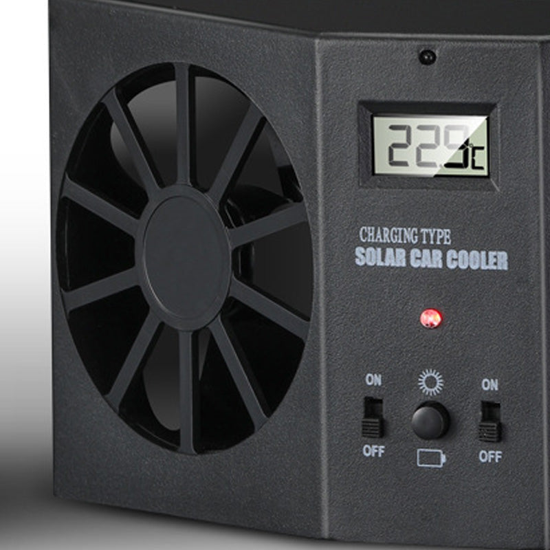 🔥 50% rabat! Solcelledrevet bilventilator – vinduesmontering, genopladelig, holder bilen kølig