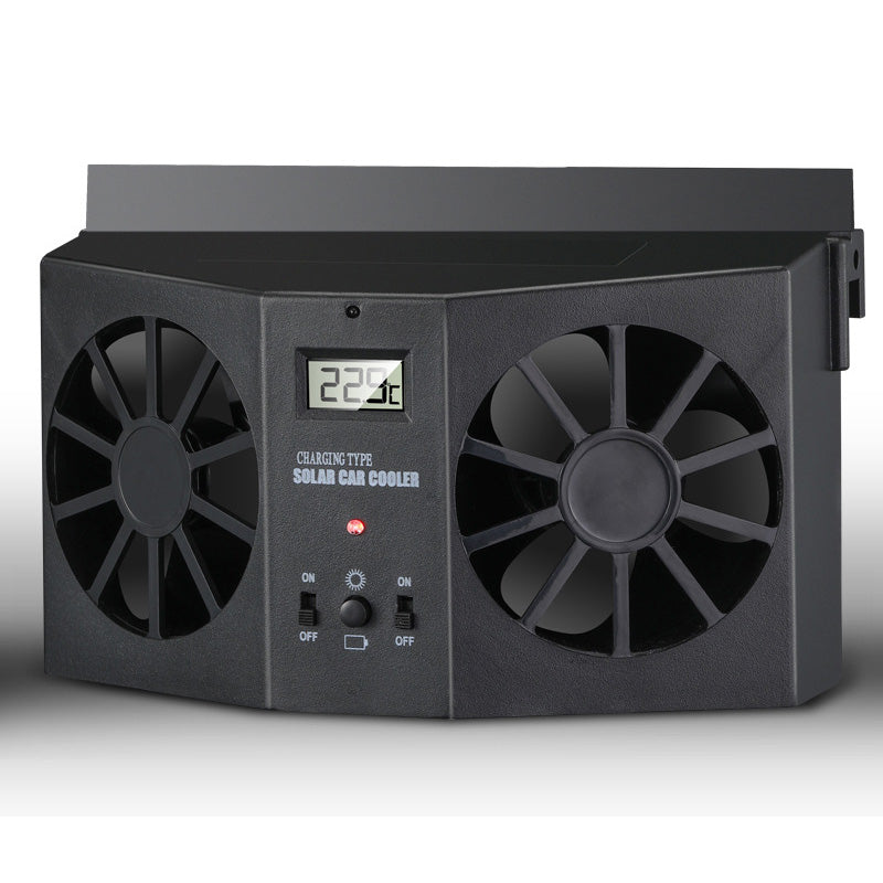 🔥 50% rabat! Solcelledrevet bilventilator – vinduesmontering, genopladelig, holder bilen kølig