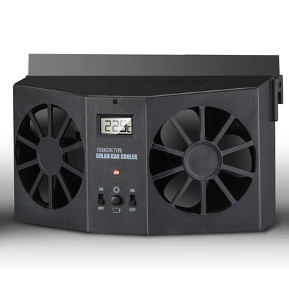 🔥 50% rabat! Solcelledrevet bilventilator – vinduesmontering, genopladelig, holder bilen kølig