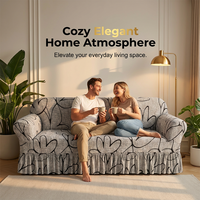 🛋️ BEGRÆNSET TID: 50 % RABAT! 🧵 Universelt, elastisk sofabetræk – med flæset kant og sofabeskyttelse 🏡