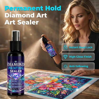 💎✨ Forseglingsspray til diamantmaleri – fastholder stenene, blank finish, tørrer hurtigt og holder længe