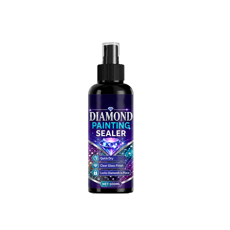 💎✨ Forseglingsspray til diamantmaleri – fastholder stenene, blank finish, tørrer hurtigt og holder længe