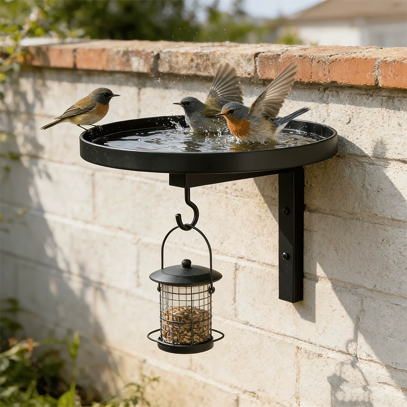 🐦💧 50% RABAT! Vægmonteret fuglebad i metal – vejrbestandigt, let at rengøre & ideelt til have, altan & terrasse 🌿