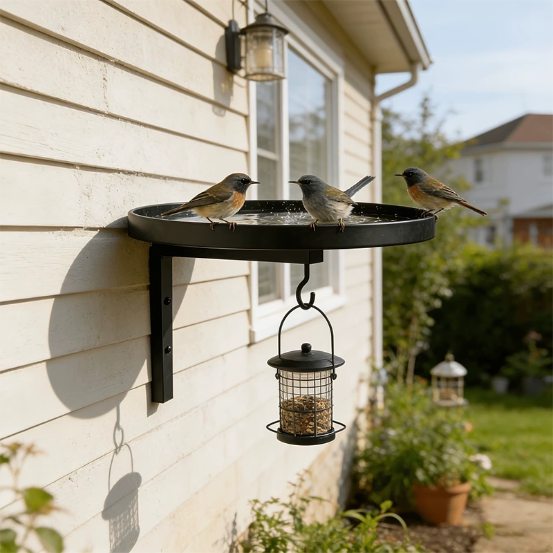 🐦💧 50% RABAT! Vægmonteret fuglebad i metal – vejrbestandigt, let at rengøre & ideelt til have, altan & terrasse 🌿