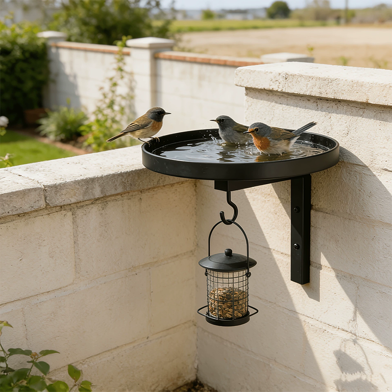 🐦💧 50% RABAT! Vægmonteret fuglebad i metal – vejrbestandigt, let at rengøre & ideelt til have, altan & terrasse 🌿
