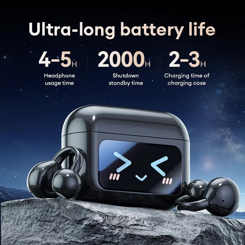 🏆SIDSTE DAGS UDSALG 50% RABAT🔥🔥Bone Conduction Wireless Bluetooth Ear Clip Earphones med berøringsskærm