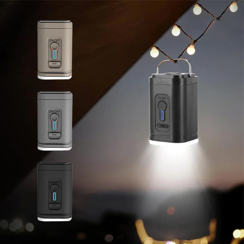 🏕️ Genopladelig camping-luftpumpe – LED-lys, hurtig oppumpning, kompakt – betaling ved levering 🔋