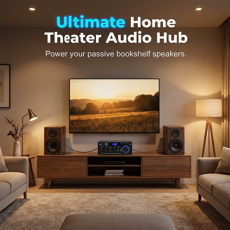 🎶 Digital karaoke-forstærker – Bluetooth, USB og AUX, perfekt til mikrofon, guitar og højttalere, kompakt og nem at tage med 🎸