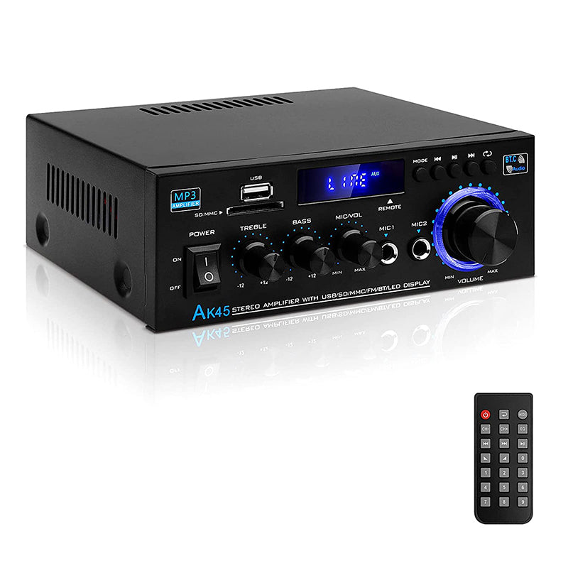 🎶 Digital karaoke-forstærker – Bluetooth, USB og AUX, perfekt til mikrofon, guitar og højttalere, kompakt og nem at tage med 🎸