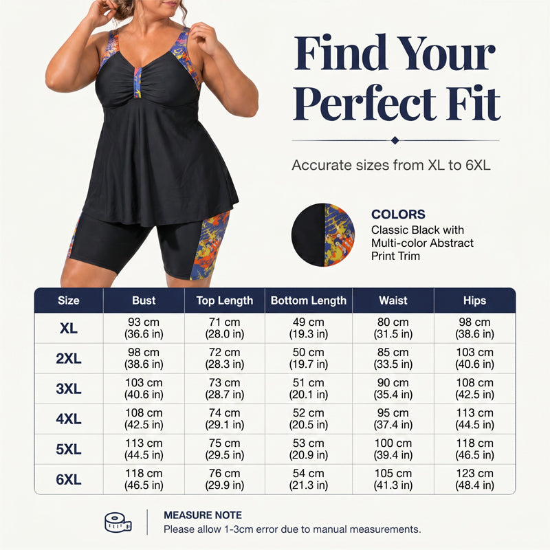 Tankini med løstsiddende top og shorts til kvinder