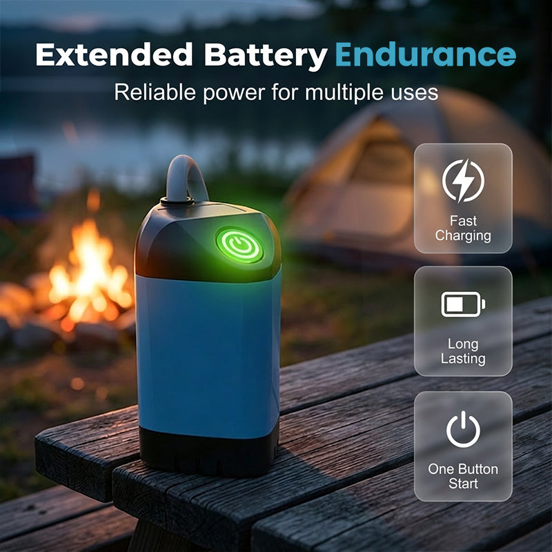 🏕️🚿 Mobil campingbruser med genopladeligt batteri – nem at bruge, kraftig vandstrøm, perfekt til campingpladsen, stranden eller som nødløsning i autocamperen