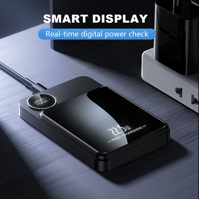 🔋✨Professionel magnetisk oplader til rejsende & professionelle 🧲| 22,5 W kabel & 15 W trådløs | 10.000 mAh | Hurtig levering💥