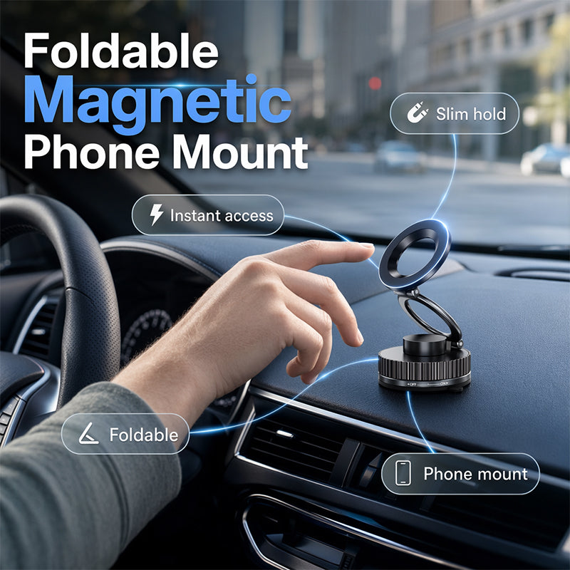 Sammenklappelig magnetisk mobilholder