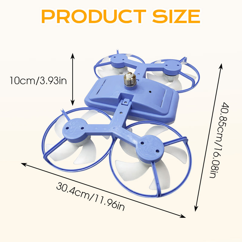 E27 drone-model ventilatorlampe med 3 hastigheder og fjernbetjening