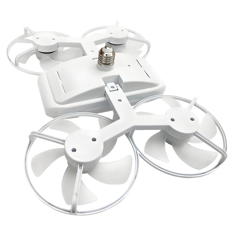 E27 drone-model ventilatorlampe med 3 hastigheder og fjernbetjening