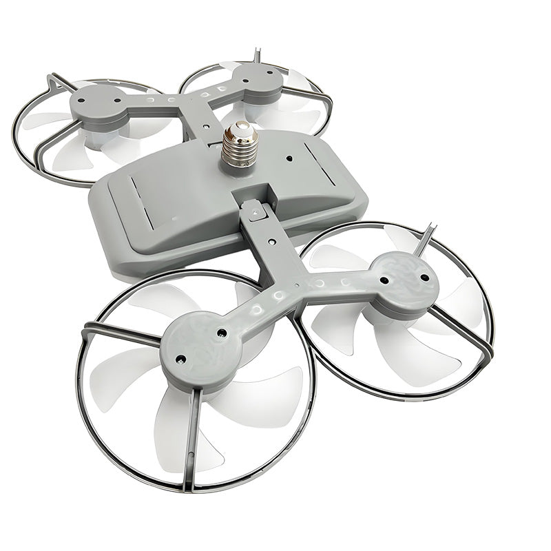E27 drone-model ventilatorlampe med 3 hastigheder og fjernbetjening