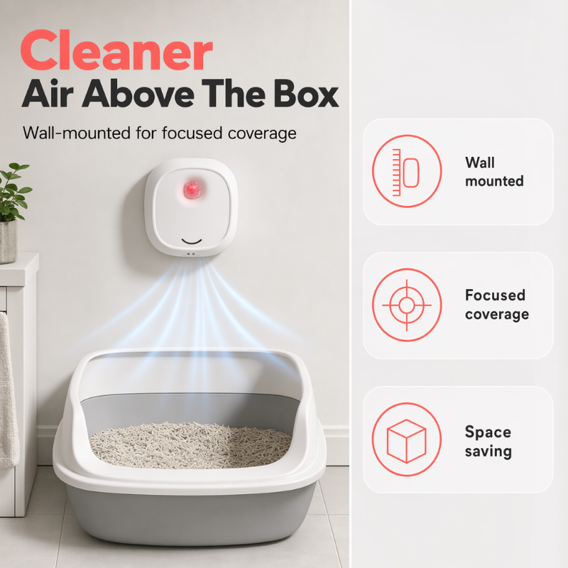 🔥50 % rabat i en begrænset periode! 🌬️Sig farvel til ubehagelige lugte med denne! Smart Quiet Pet Odor Eliminator