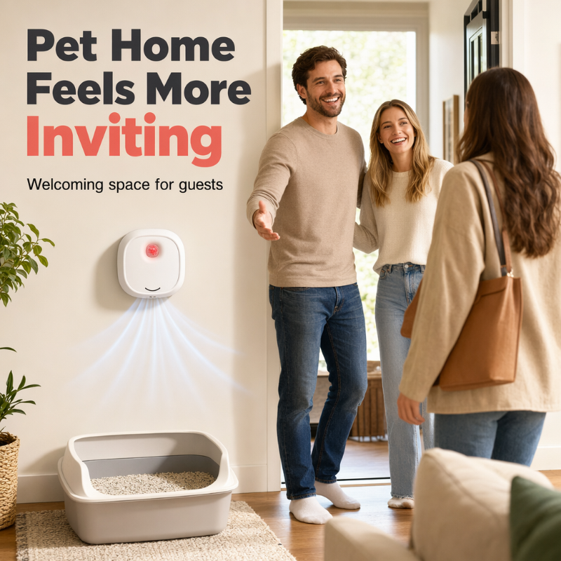 🔥50 % rabat i en begrænset periode! 🌬️Sig farvel til ubehagelige lugte med denne! Smart Quiet Pet Odor Eliminator